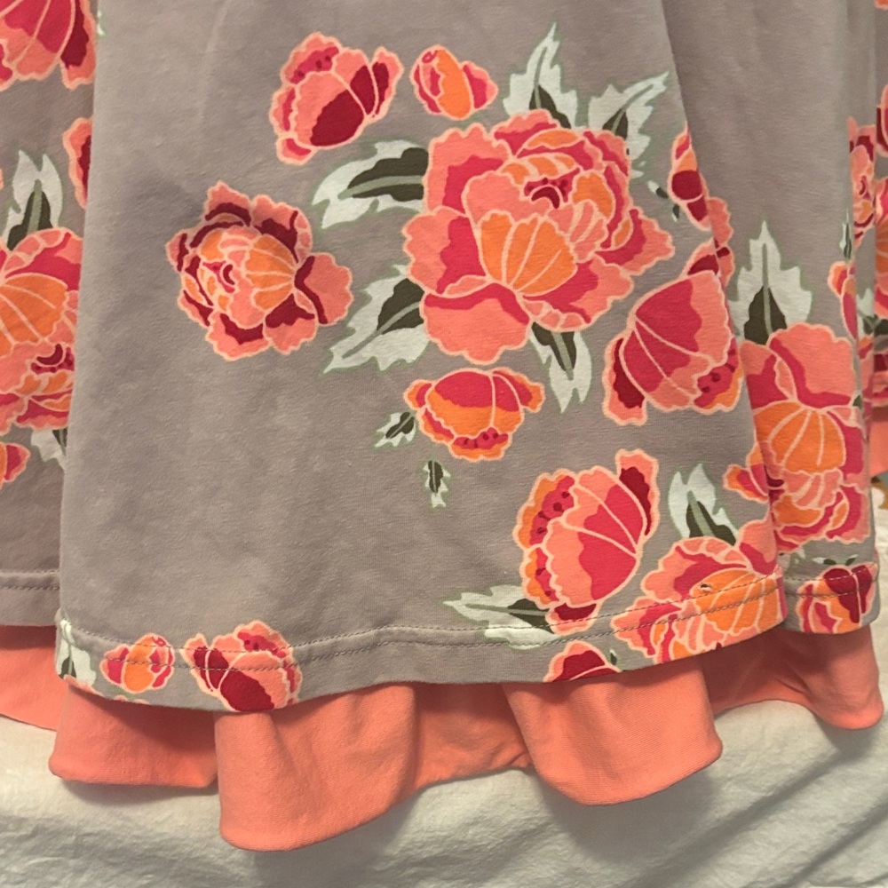 Matilda Jane Gray Dress with Pink Floral Design- Small - Picture 2 of 9
